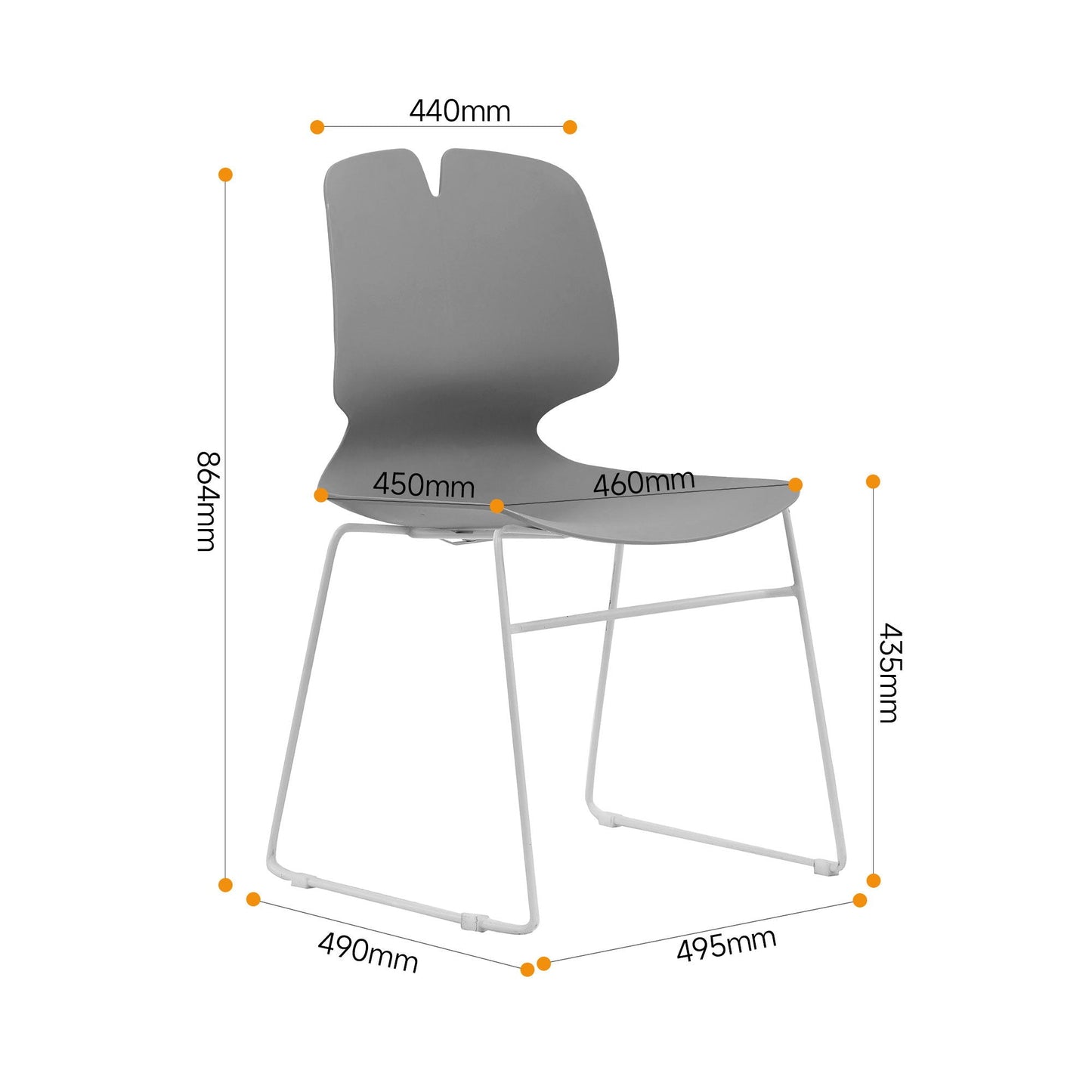 Modern Stacked Office Chairs (Set of 4)