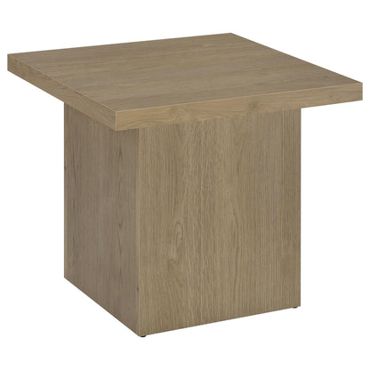 Devar 2-piece Square Cocktail Coffee End Table Set Latte