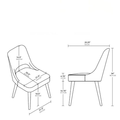 Dining Side Chair Upholstered Textured (Set of 2) - Navy