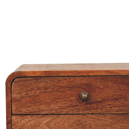 Curved Wall Mounted Bedside Nightstand