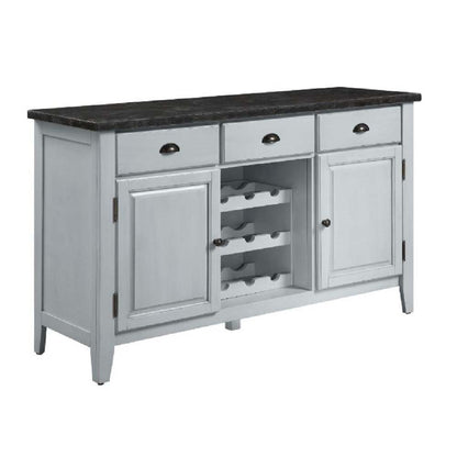 Lanton - Server - Natural Marble & Antique White