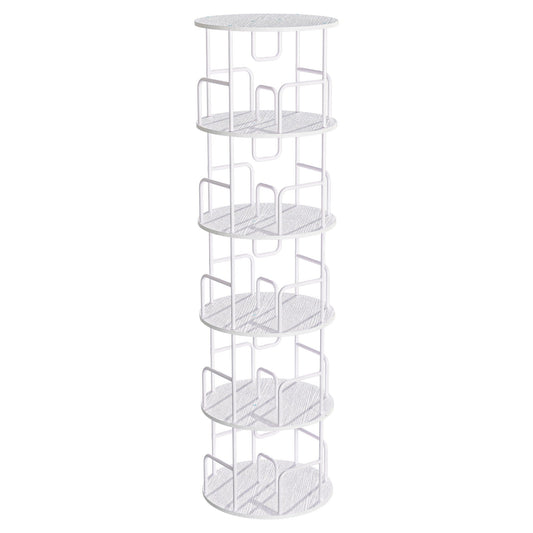 Rotating Bookshelf Tower 5 Tier Spinning 360 Degree Revolving Storage Shelf