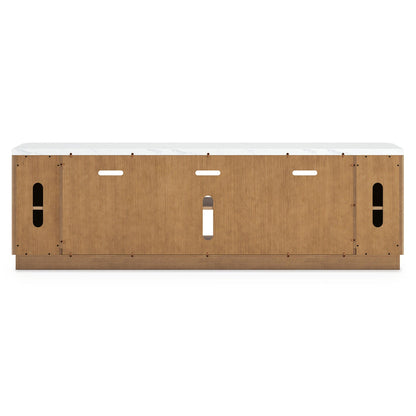 Camdill - XL TV Stand With Fireplace Option - Light Brown