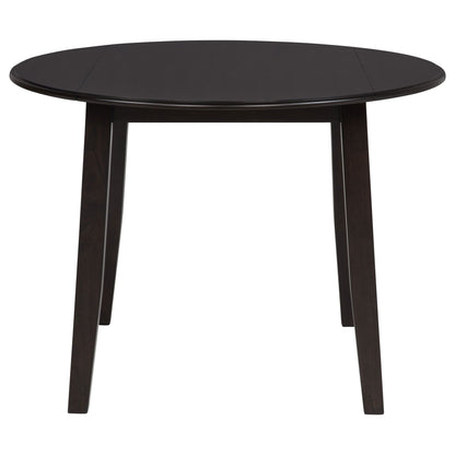 Catley 5-piece Round Drop Leaf Dining Table Set Dark Coffee