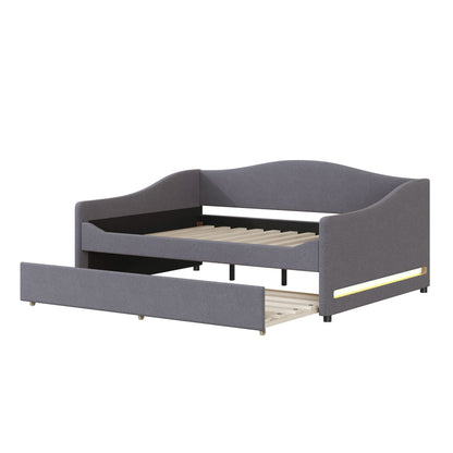 Upholstered Daybed With Light And Trundle