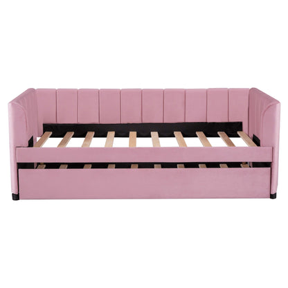 Upholstered Daybed With Ergonomic Design Backrest