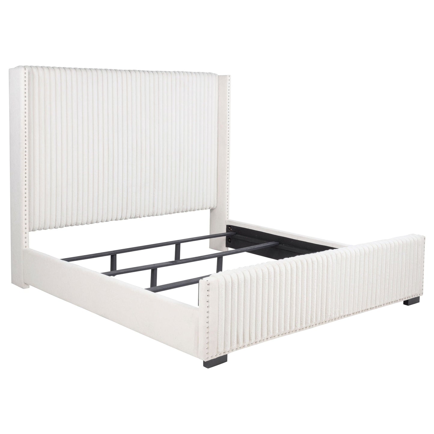 Natasha 65-inch Upholstered California King Bed Cream