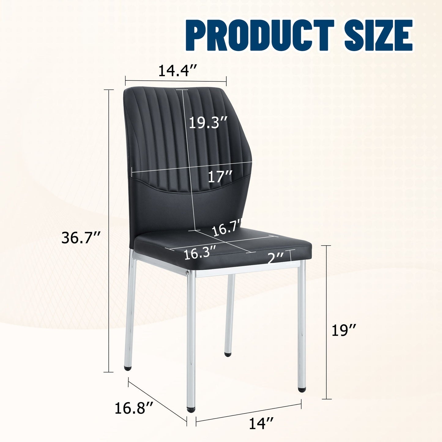 Luxury Simple High Resilience Dining Chair With Metal Legs