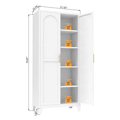 Shapely Doors Cabinet, Metal Storage Cabinet With Doors And Adjustable Shelves