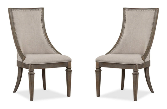 Lancaster - Dining Arm Chair With Upholstered Seat & Back (Set of 2) - Dovetail Gray