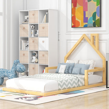 Floor Bed With House Shaped Headboard
