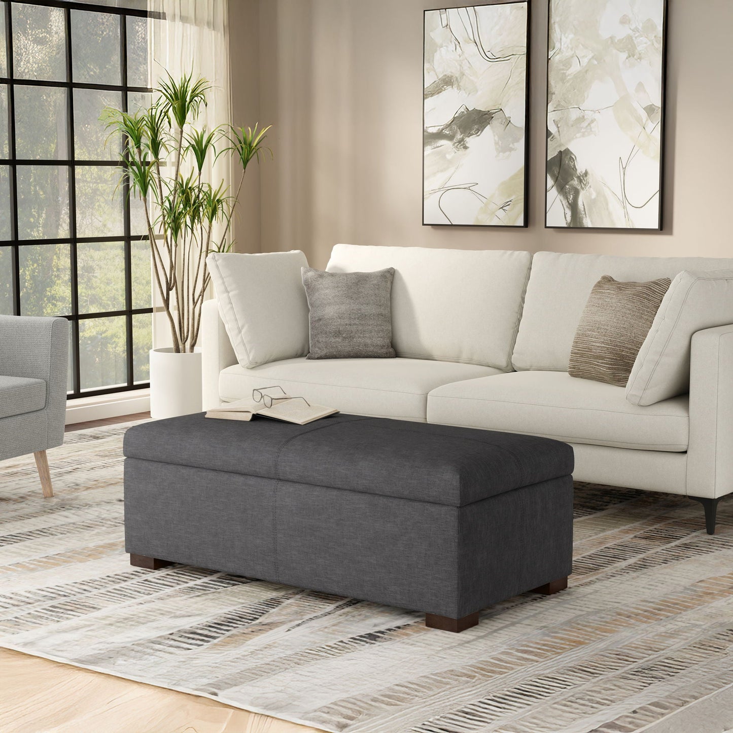 Gabbie - Coffee Table Upholstered Storage Ottoman