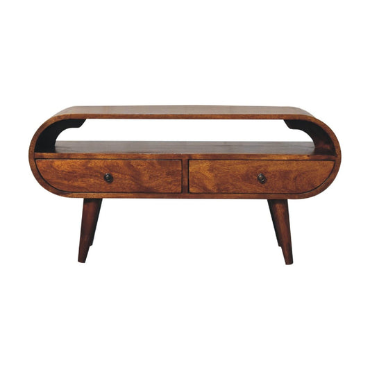 Solid Wood Circular TV Stand