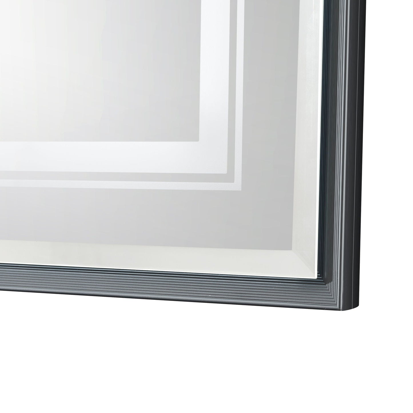 LED Bathroom Beveled Mirror, 3000 - 6000K Gradient Front And Backlit LED Mirror For Bathroom, 3 Colors Dimmable, Ip54 Enhanced Anti Fog