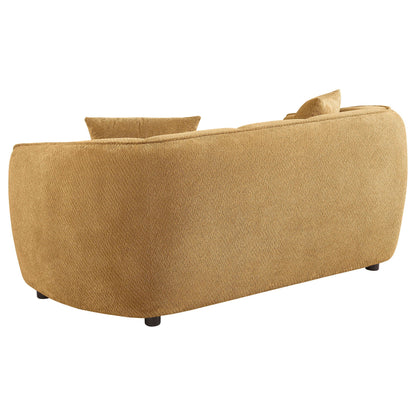 Aleisha 3-piece Chenille Upholstered Sofa Set Mustard Yellow