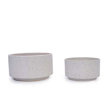 2 Pieces Flowerpot, Planter For Patio, Garden Or Windowsills - Milk White