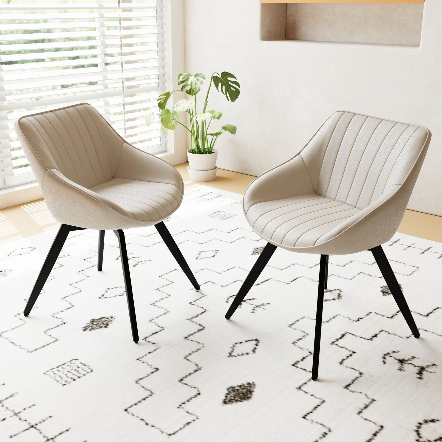 Modern Medieval Kitchen Dining Chair With 360 ° Rotation