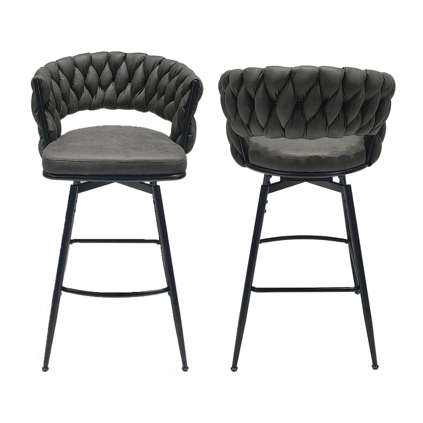 Bar Stool 360 Swivel With Back Footrest