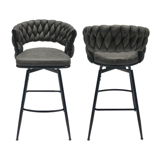 Bar Stool 360 Swivel With Back Footrest