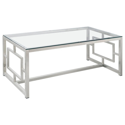 Merced 2-piece Rectangular Coffee and End Table Set Nickel