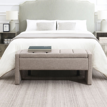 Modern Upholstered Large Bed End Bench With Storage