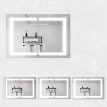 Medicine Cabinet With LED Vanity Mirror, Anti-Fog, Waterproof, Dimmable With Touch Switch