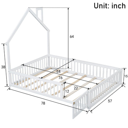 House Platform Bed With Guardrail