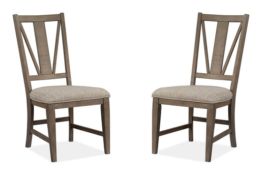 Paxton Place - Dining Side Chair With Upholstered Seat (Set of 2) - Dovetail Gray