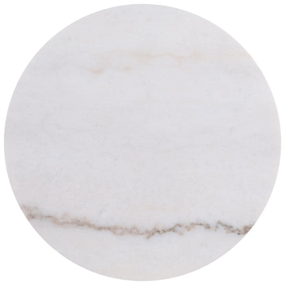 Jason 2-piece Round White Marble Coffee Table Set Honey Brown