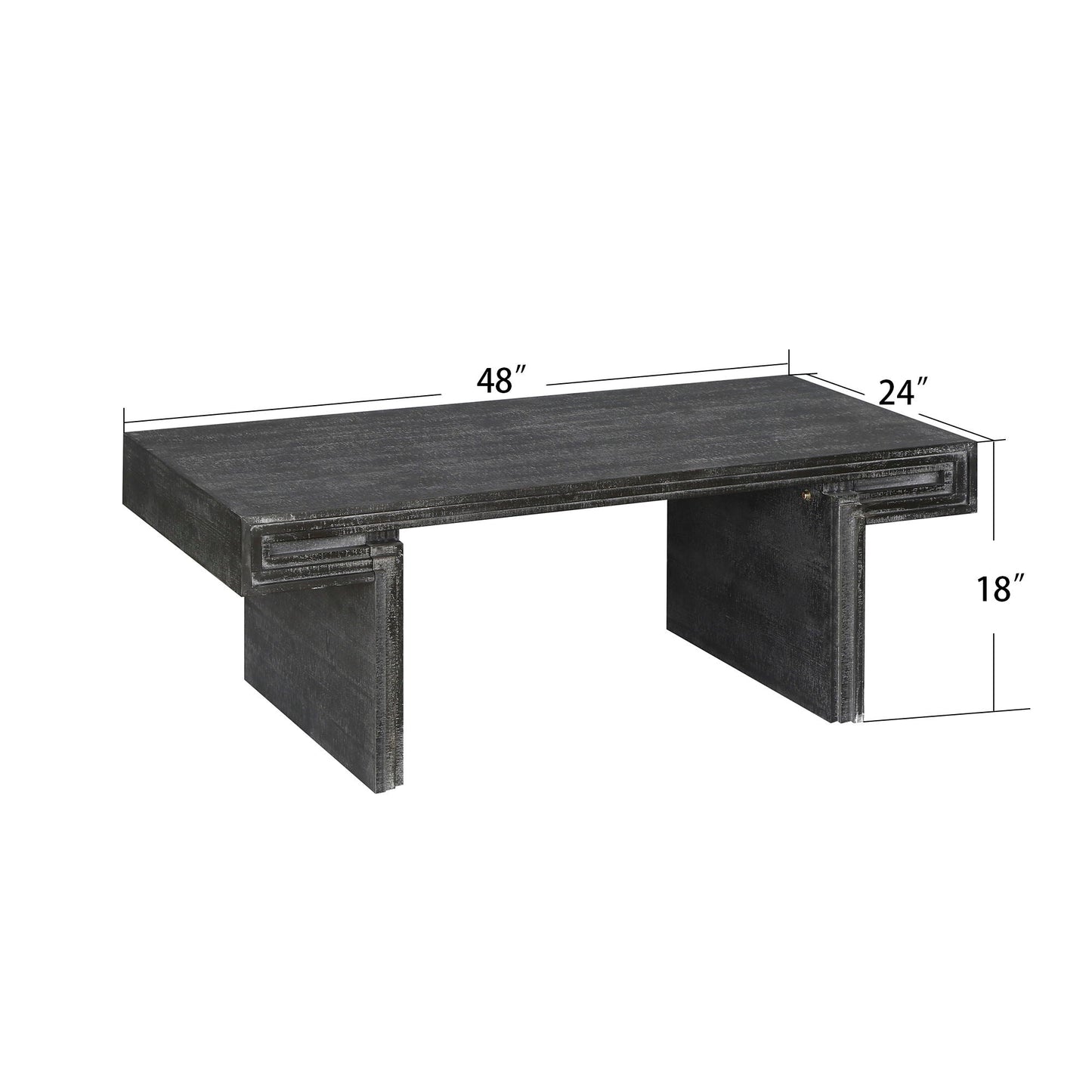 American Vintage Industrial Coffee Table, Double Tier Design