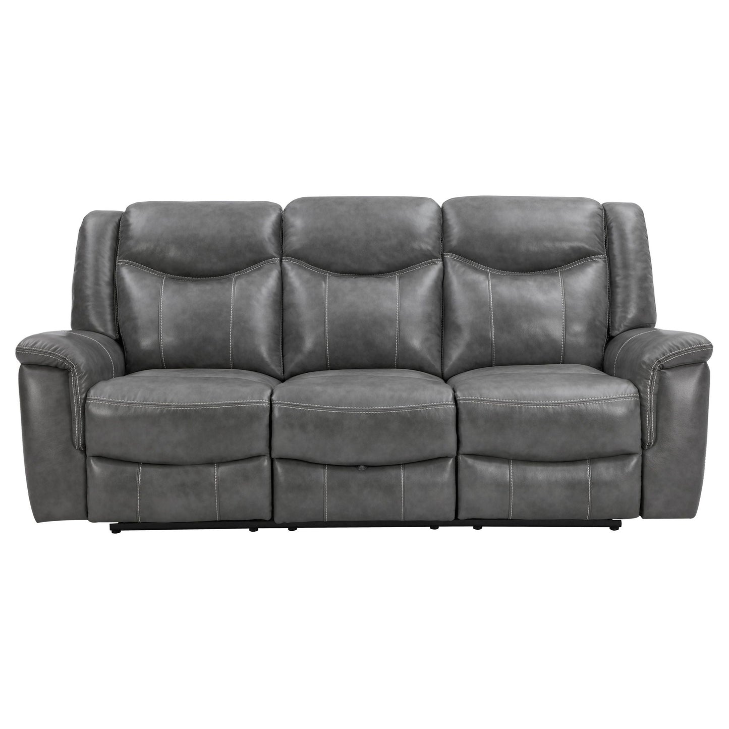 Conrad 2-piece Upholstered Padded Arm Motion Sofa Set Grey