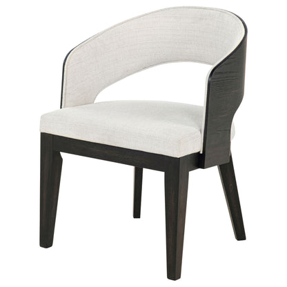 Leandro Upholstered Dining Arm Chair Cream (Set of 2)