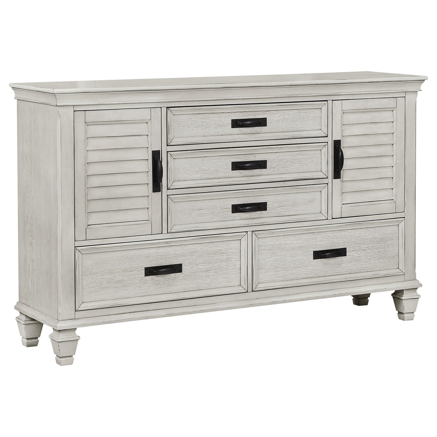 Franco 4-piece Eastern King Bedroom Set Distressed White