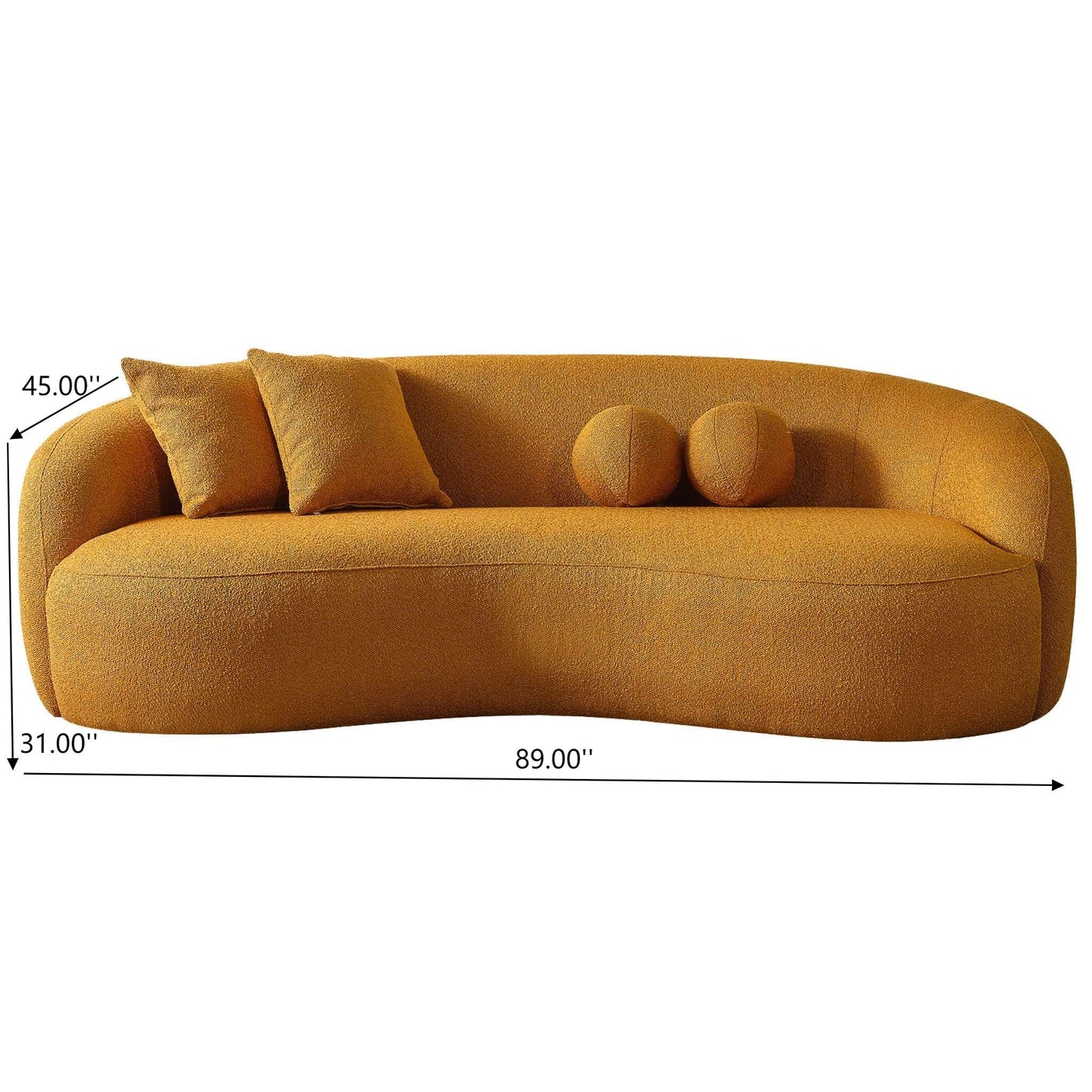 Drake - Japandi Style Curvy Boucle Sofa