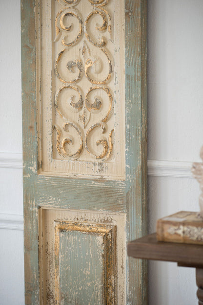 Large Wooden Rectangle Hanging Panel Decorative Wall Sculpture, Carved Wall Art - Beige