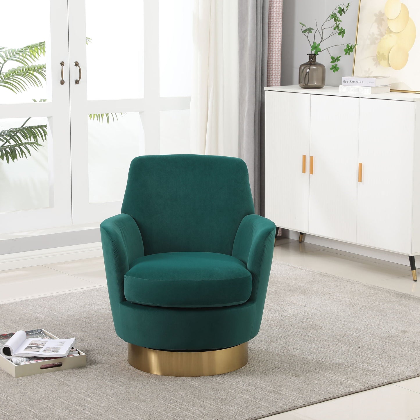 Teddy Swivel Barrel Chair, Swivel Accent Chairs Armchair For Living Room