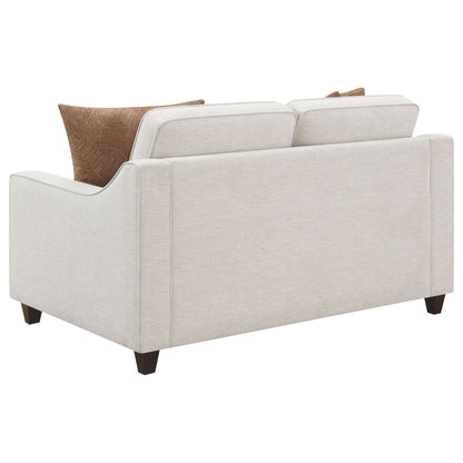 Christine Upholstered Sloped Arm Loveseat Beige