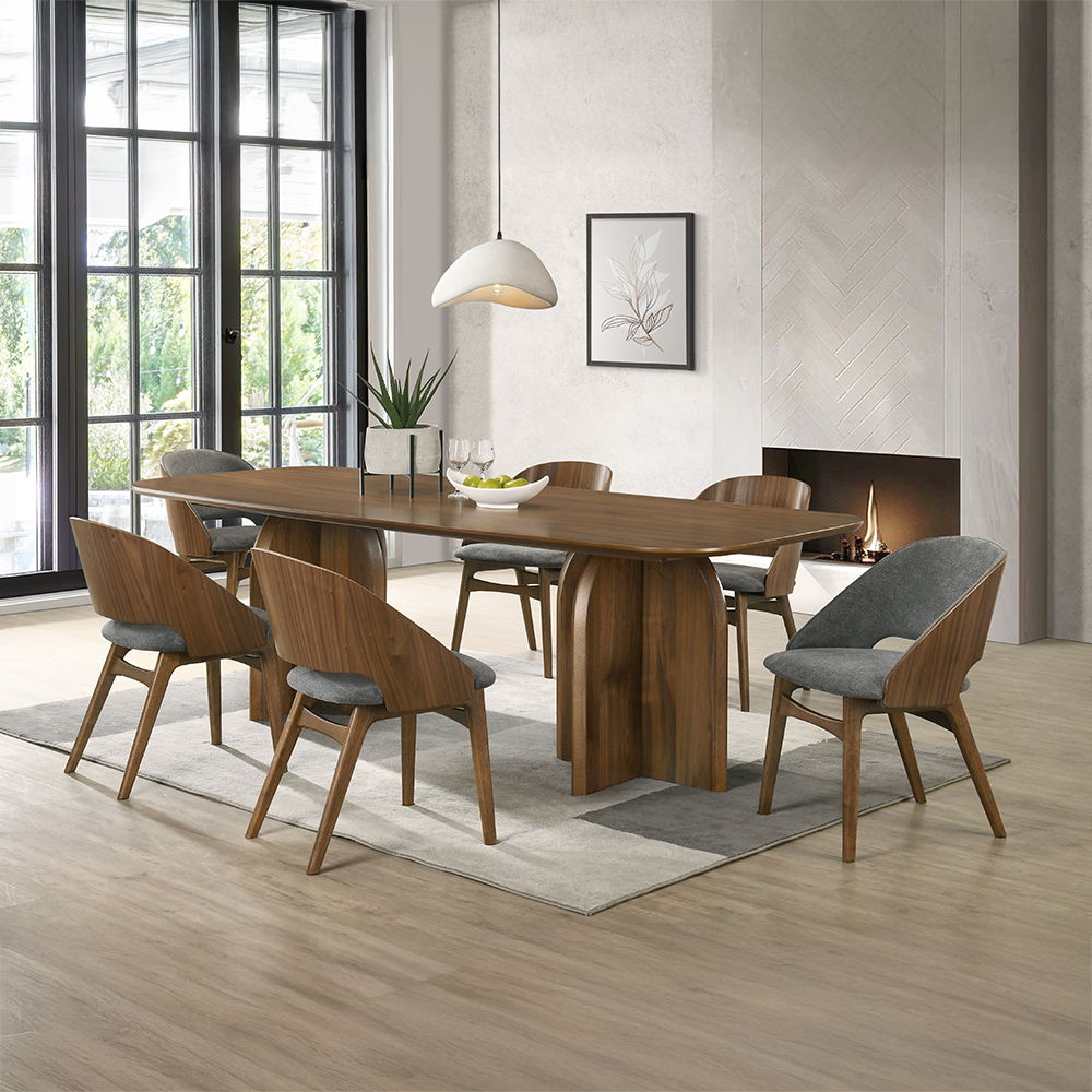 Delmon - Side Chair (Set of 2) - Gray / Dark Walnut