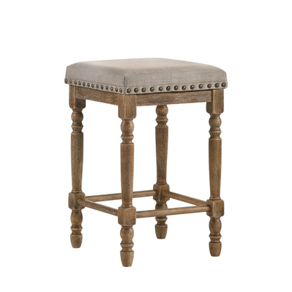 Farsiris - Weathered Counter Height Stool (Set 2) - Beige