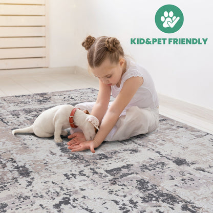Payas - 8' X 10' Abstract Area Rug - Cream / Brown