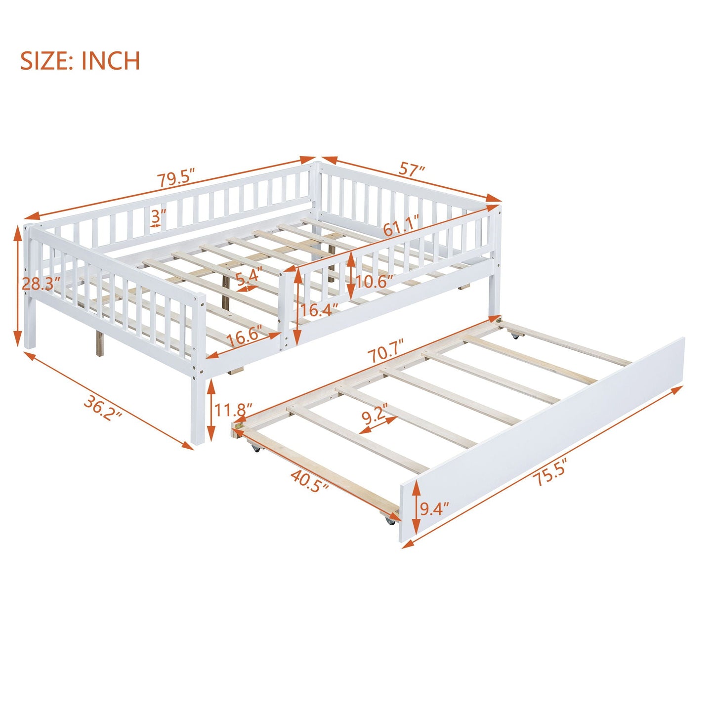 Multi Functional Wooden Daybed Bed