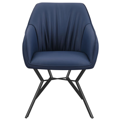 Mayer Upholstered Dining Arm Chair Blue and Brown (Set of 2)