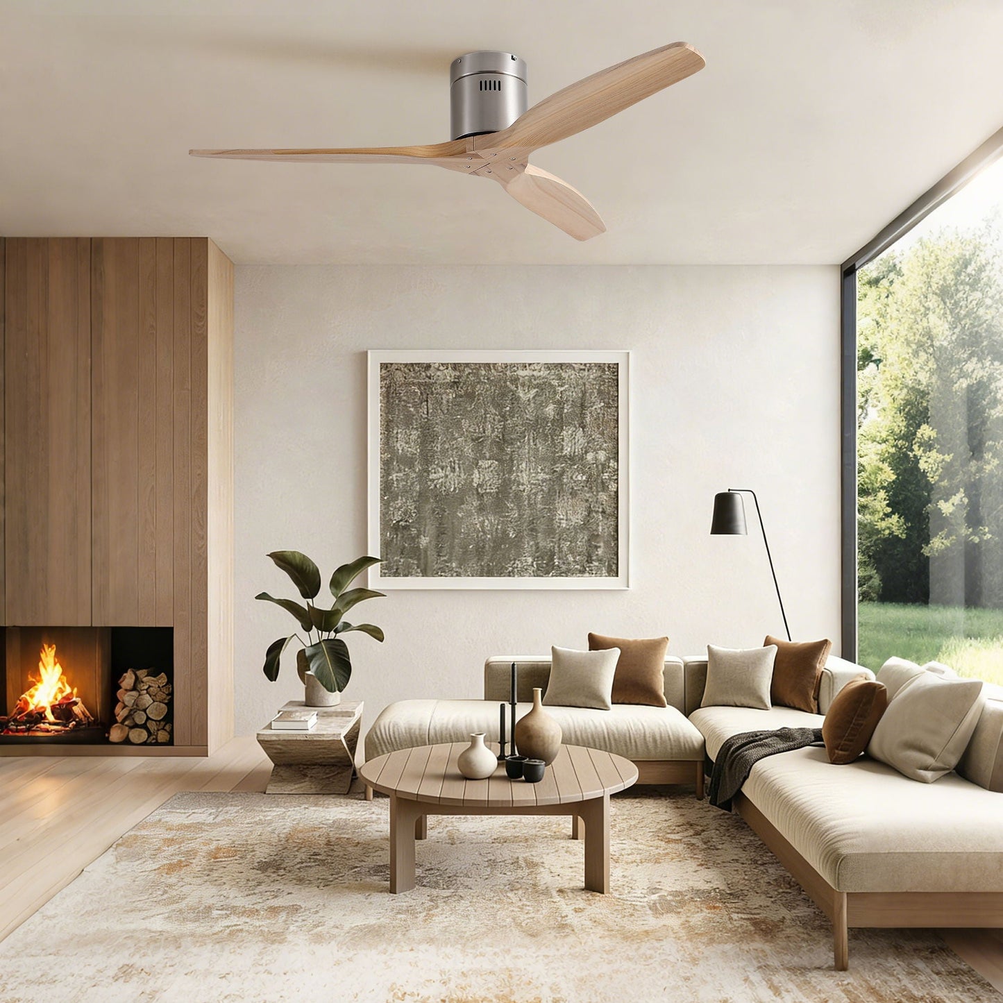 Low Profile Flush Mount Ceiling Fan Without Light