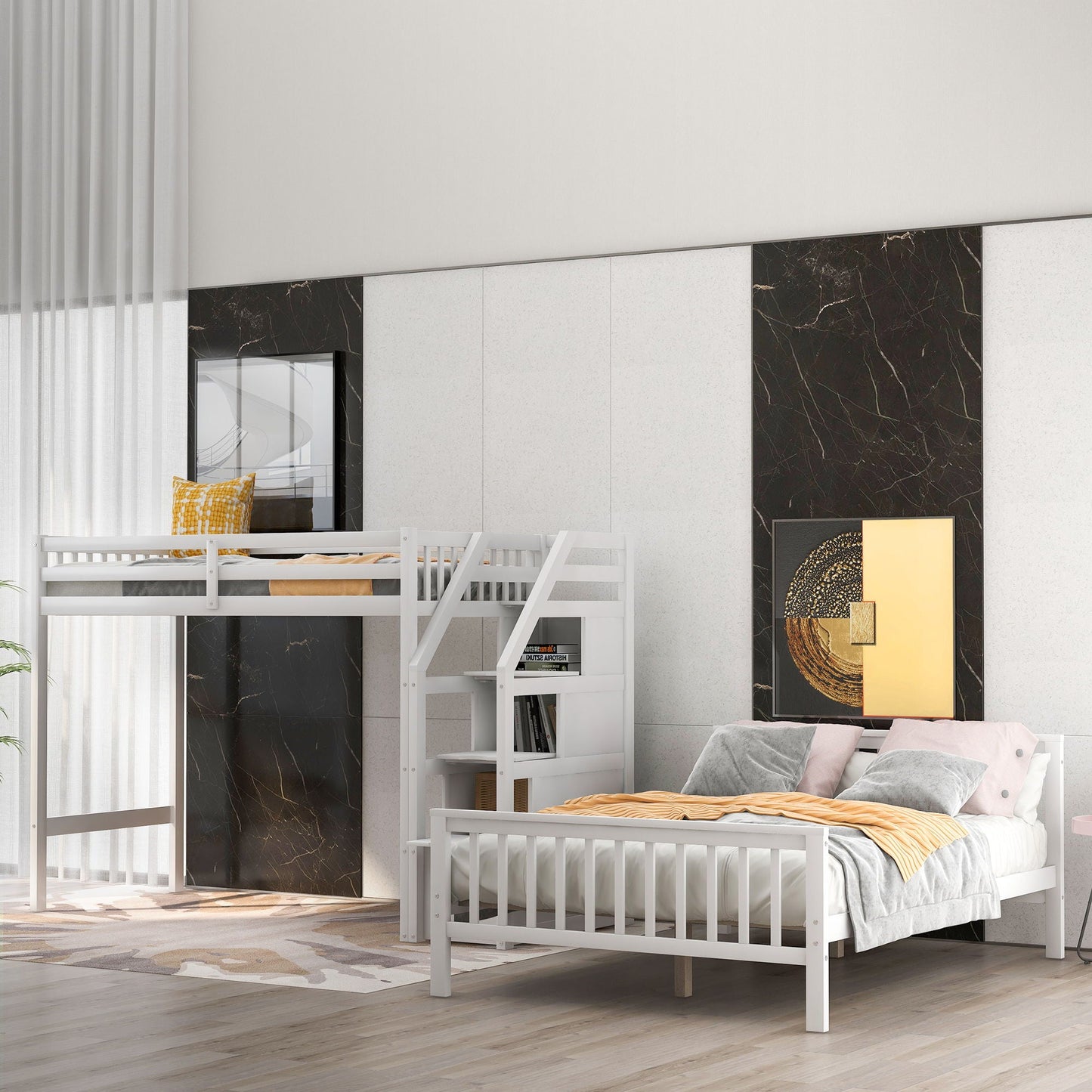 Loft Bed With Staircase And Storage