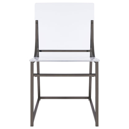 Jillian 5-piece Round Mirror Top Dining Set Black Nickel