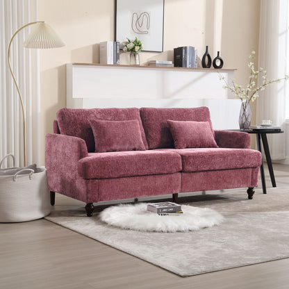 Mid Century Modern Fabric Loveseat Sofa, 2 Seat Upholstered Couch