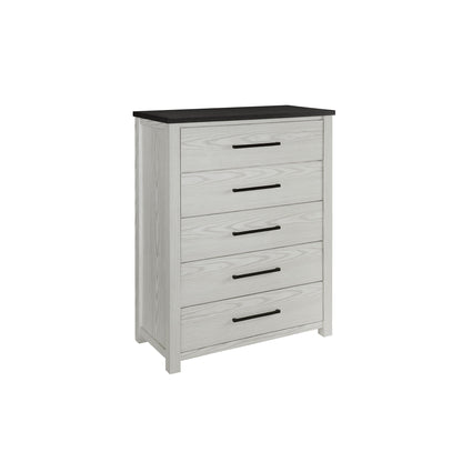 Avery - King Bedroom Set With Bookcase Headboard, Low Profile Bed, Spacious Drawers - Beige