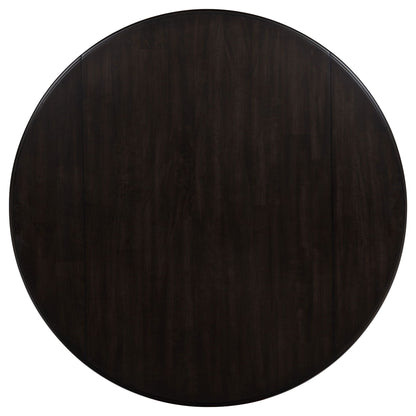 Catley 5-piece Round Drop Leaf Dining Table Set Dark Coffee
