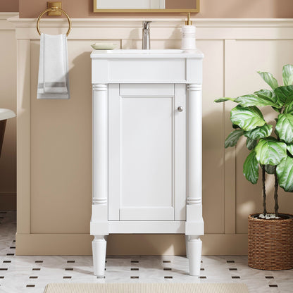 French Style Bathroom Cabinet With Sink, Adjustable Shelf