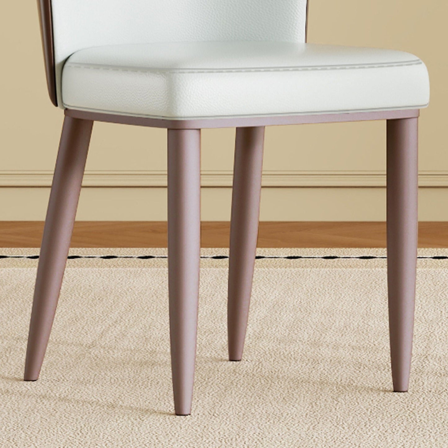 Dining Chair With Carbon Steel Legs, Comfortable Seating, (Set of 2) - White